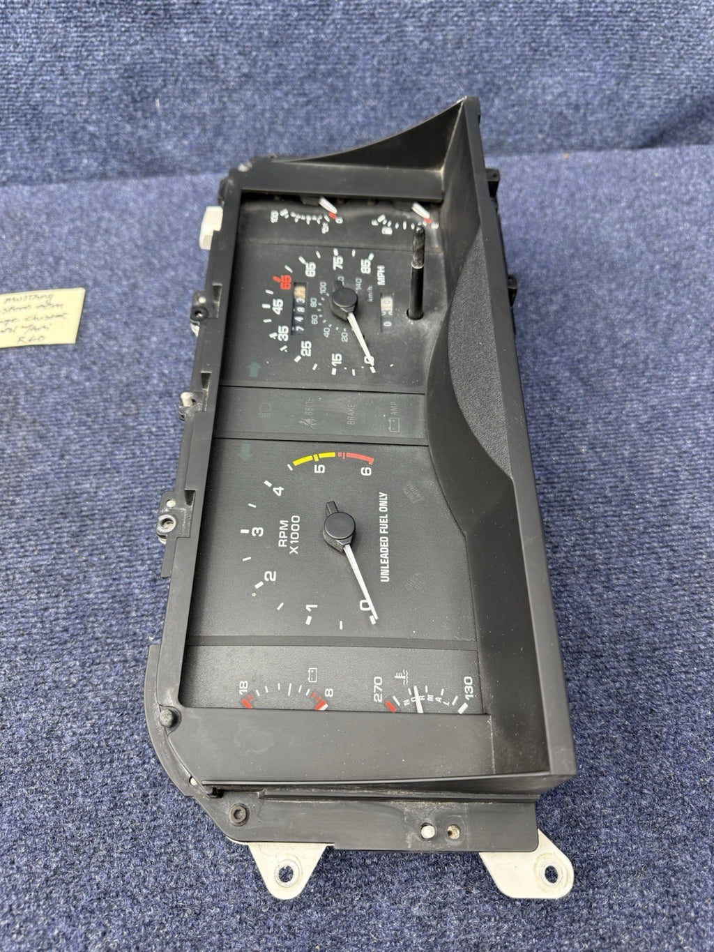 1987-1989 MUSTANG V8 85MPH 6k Rpm GAUGE INSTRUMENT CLUSTER FORD Oem Gt Lx Anti