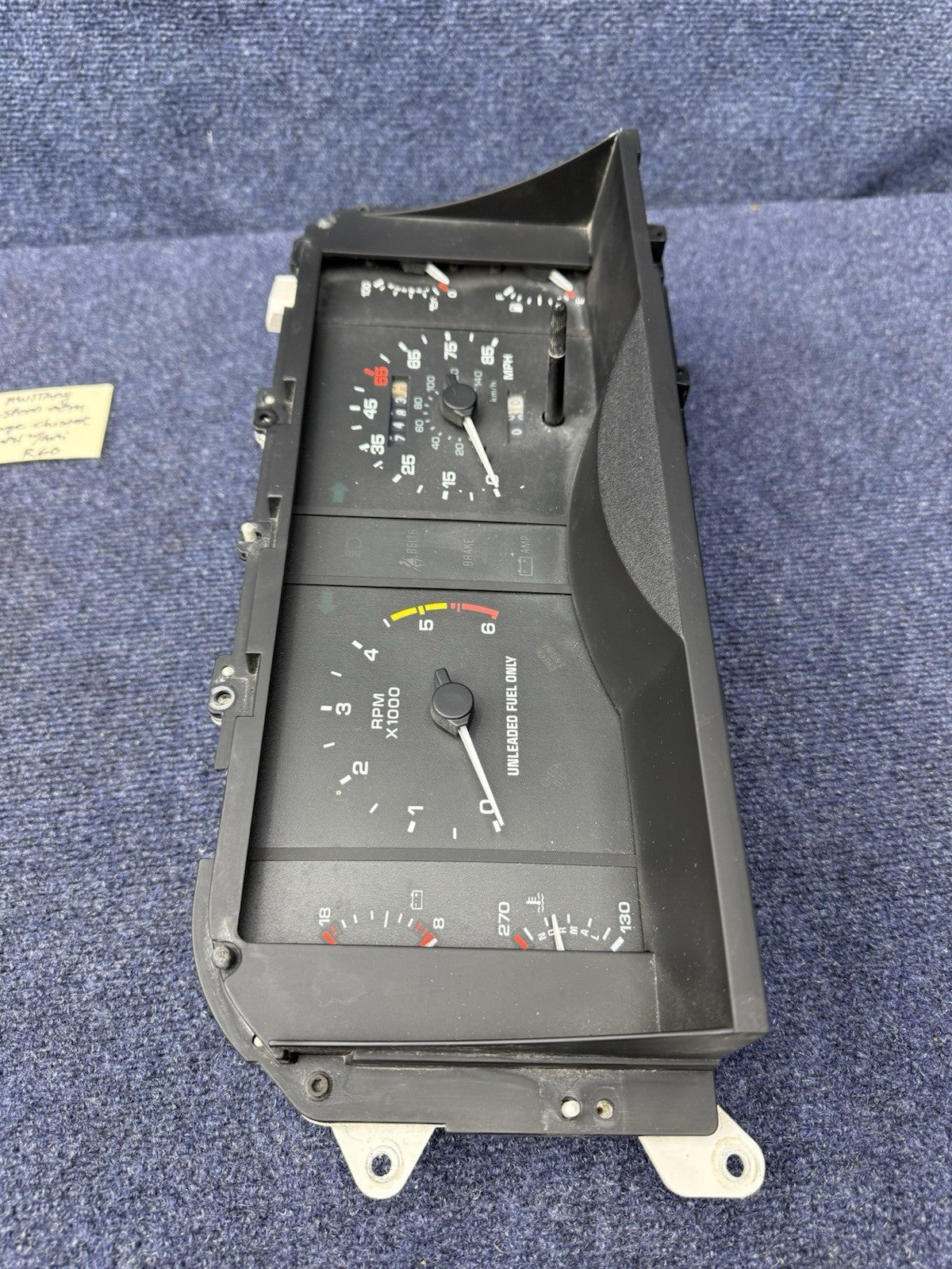 1987-1989 MUSTANG V8 85MPH 6k Rpm GAUGE INSTRUMENT CLUSTER FORD Oem Gt Lx Anti
