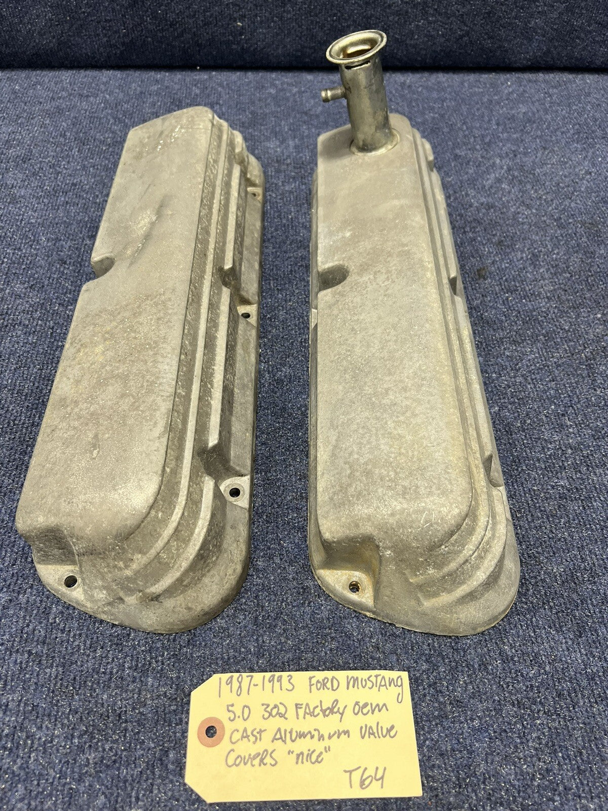 87-93 Ford Mustang Factory Aluminum Valve Covers 5.0L 5.0 302 289 E6ZE-6583-AB