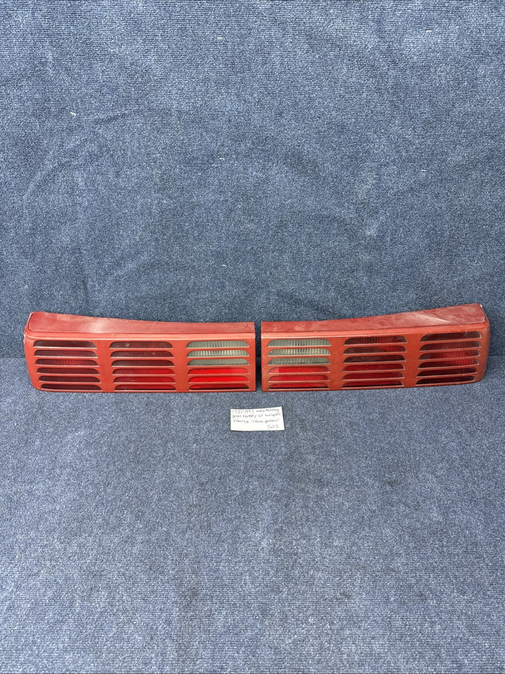 87-93 Ford Mustang GT Tail Light Lens OEM Stock 5.0L LH & Rh Pair Cheese Grader