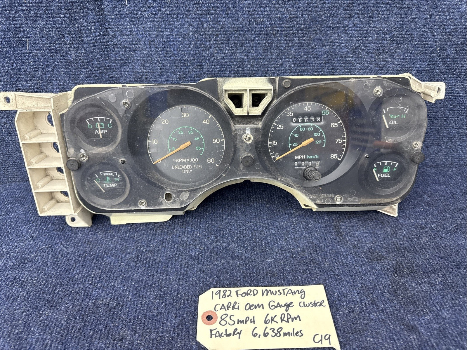 79-82 FORD MUSTANG CAPRI RS GT INSTRUMENT SPEEDOMETER TACH GAUGE CLUSTER OEM 6k