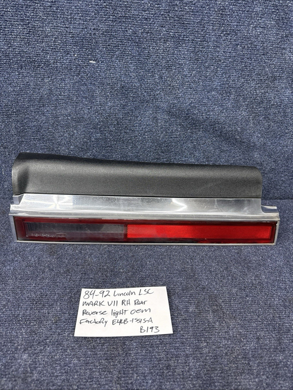 1984-1992 Lincoln Mark VII Used Right Rear Reverse Lamp Light Lsc Rh OEM Sae