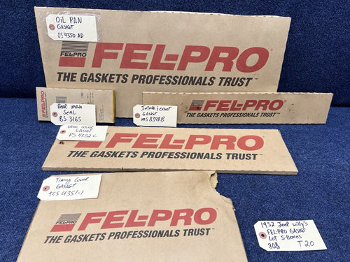 1952 Willys Jeep Gaskets Fel-pro Oil Pan Intake Exhaust Rear Main Valve Timing