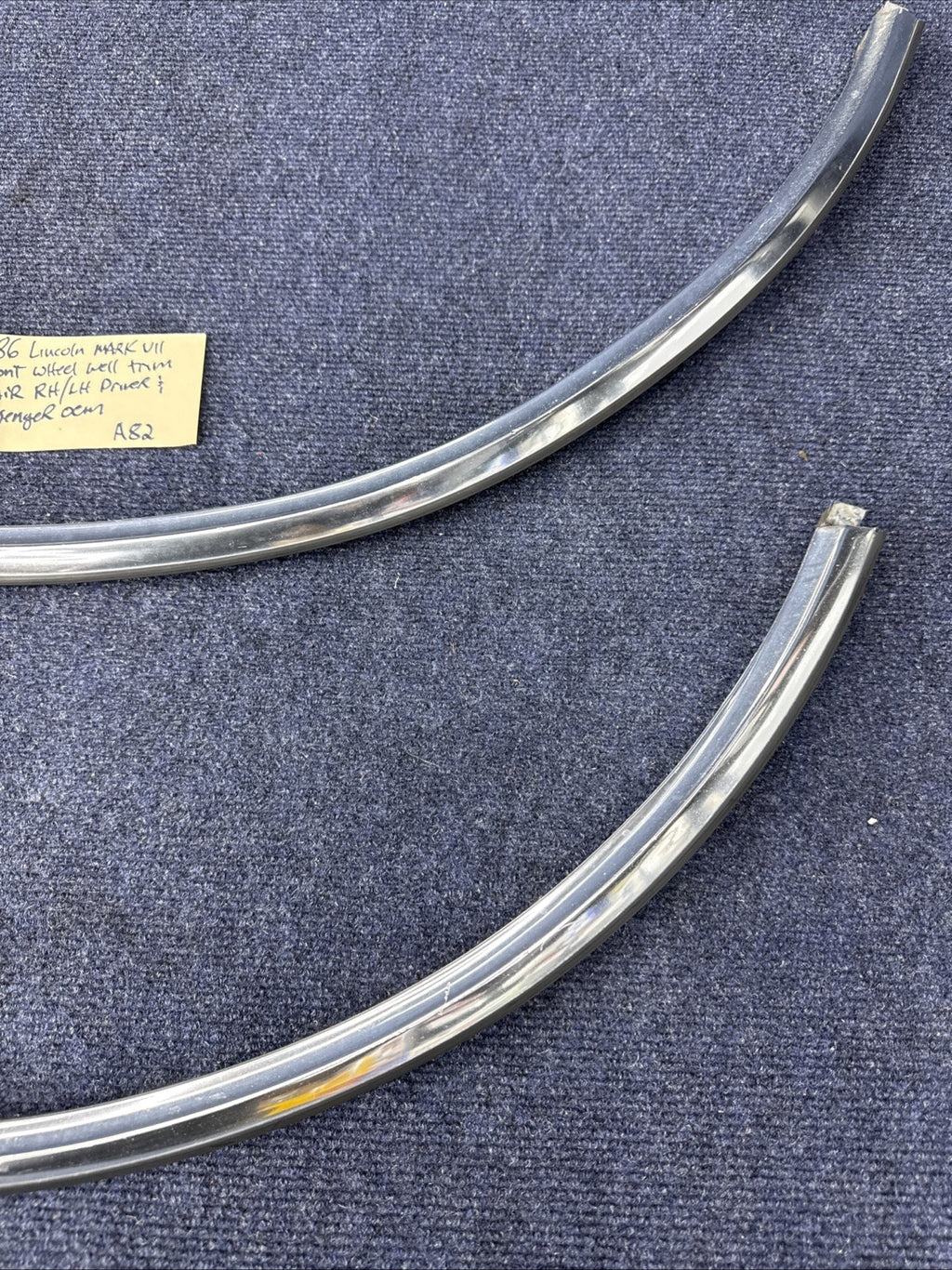 1984-1992 LINCOLN  MARK VII 7 LSC FRONT  Pair LH Rh  Set WHEEL FENDER CHROME OEM