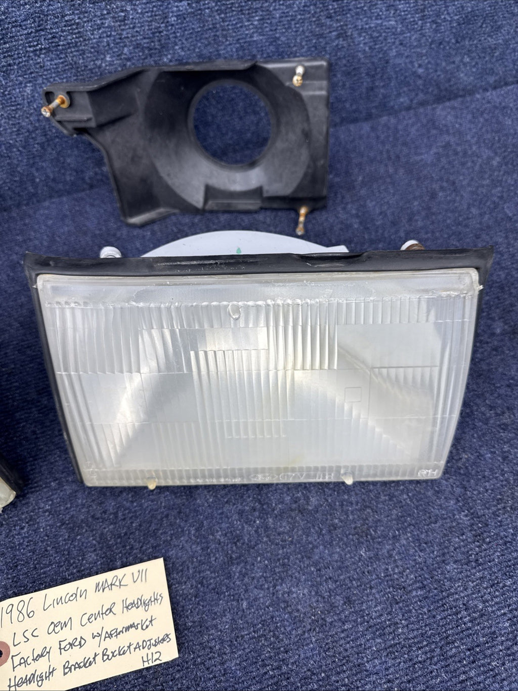 1984-1992 Lincoln Mark VII OEM Left & Right Headlight Assemblies + Brackets Ford