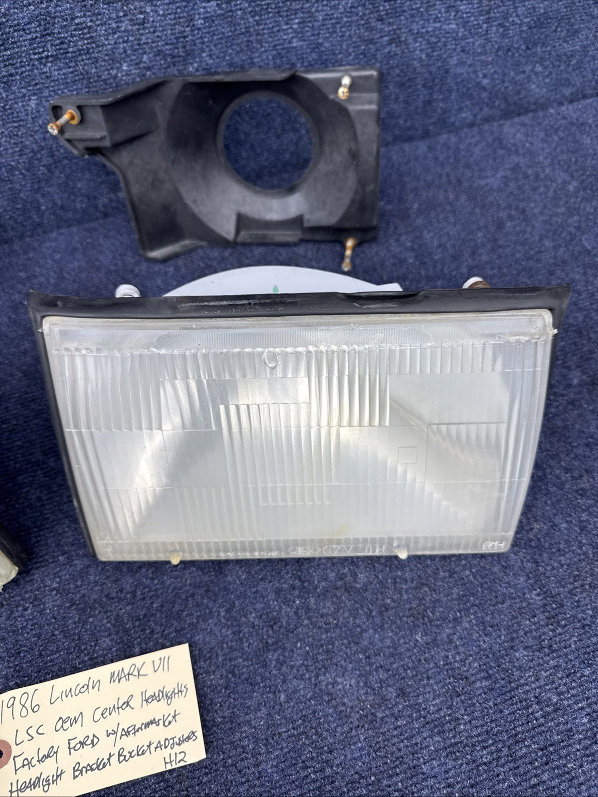 1984-1992 Lincoln Mark VII OEM Left & Right Headlight Assemblies + Brackets Ford
