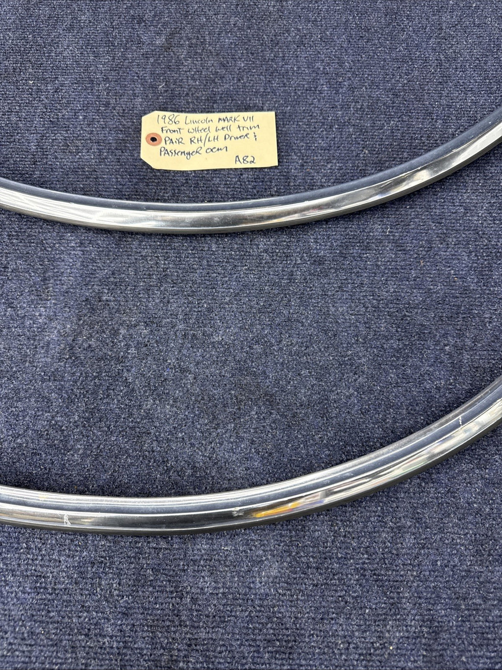 1984-1992 LINCOLN  MARK VII 7 LSC FRONT  Pair LH Rh  Set WHEEL FENDER CHROME OEM