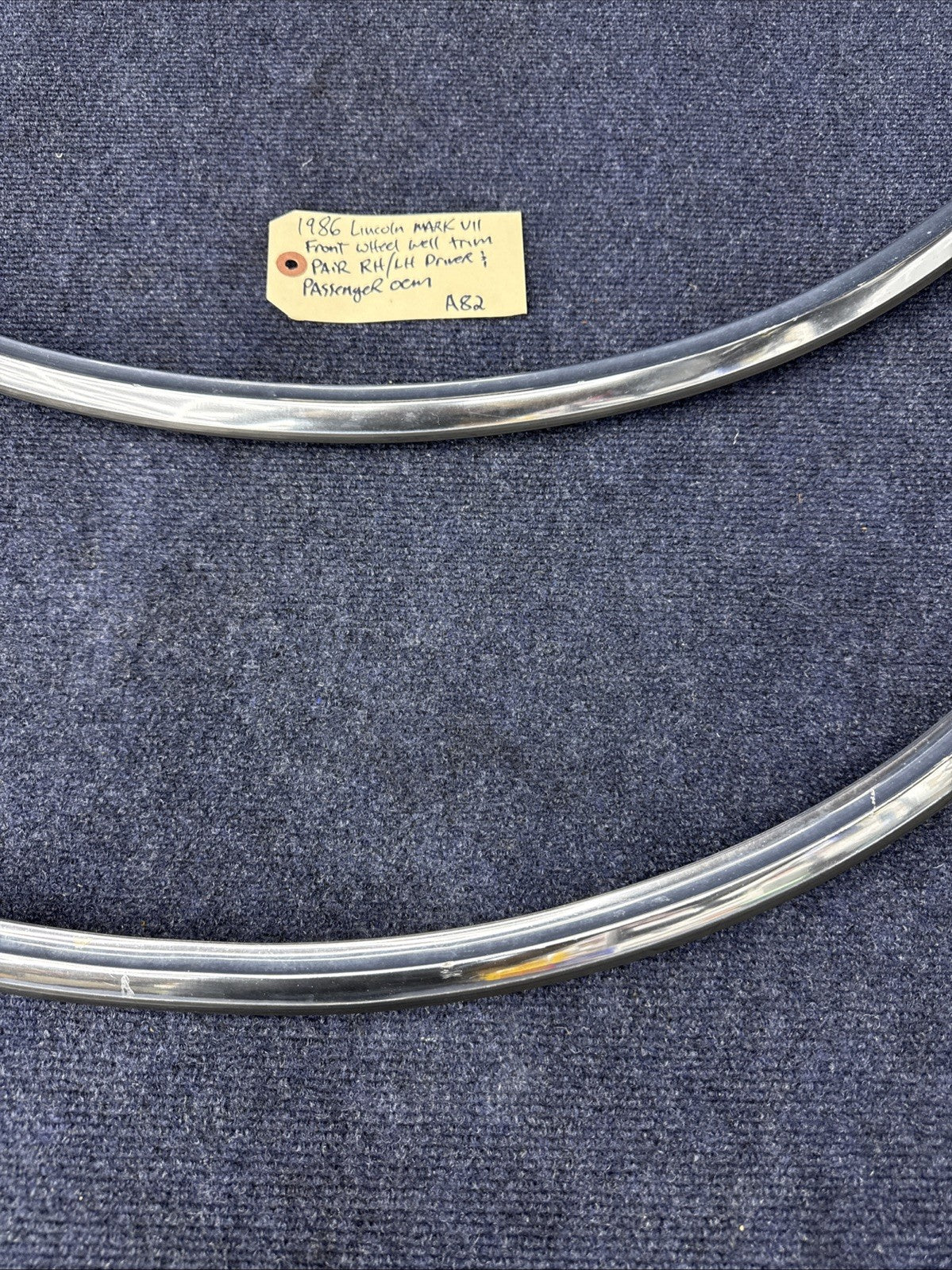 1984-1992 LINCOLN  MARK VII 7 LSC FRONT  Pair LH Rh  Set WHEEL FENDER CHROME OEM