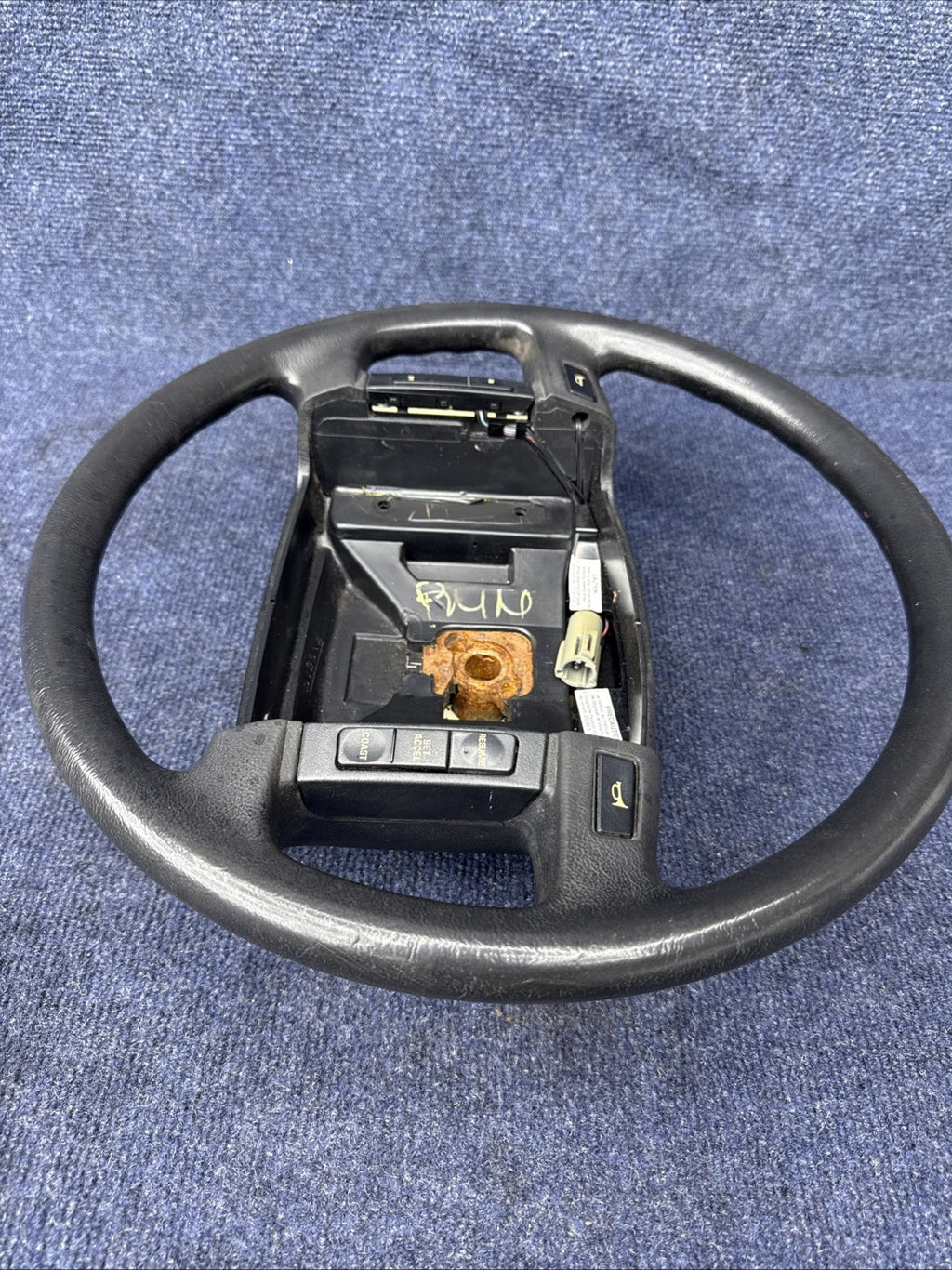 90-93 Ford Mustang Black Steering Wheel w/ Buttons Factory OEM Coupe Hatch Stock