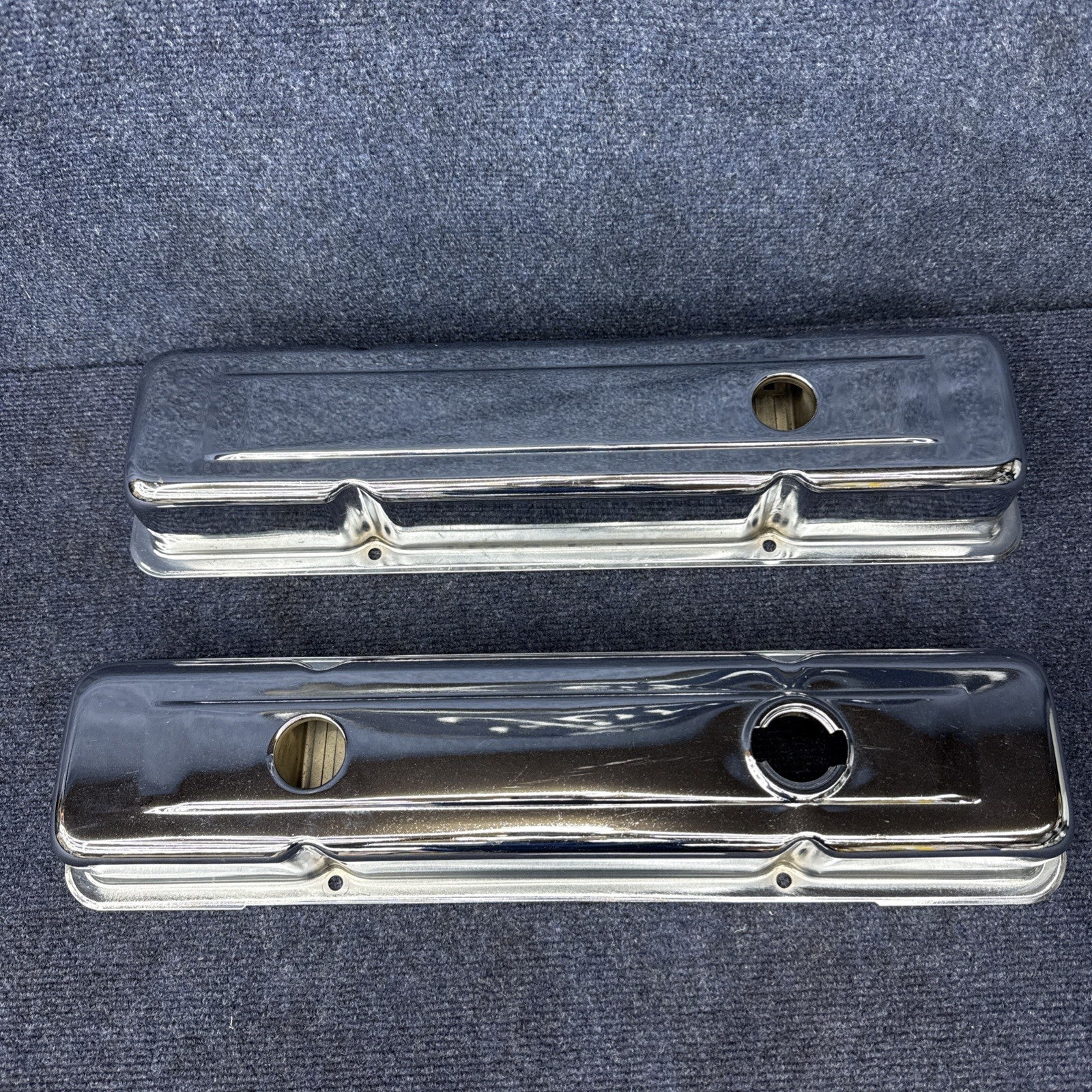 1958-86 CHEVY SMALL BLOCK 283-305-327-350-400 SHORT VALVE COVERS  Chrome Sbc