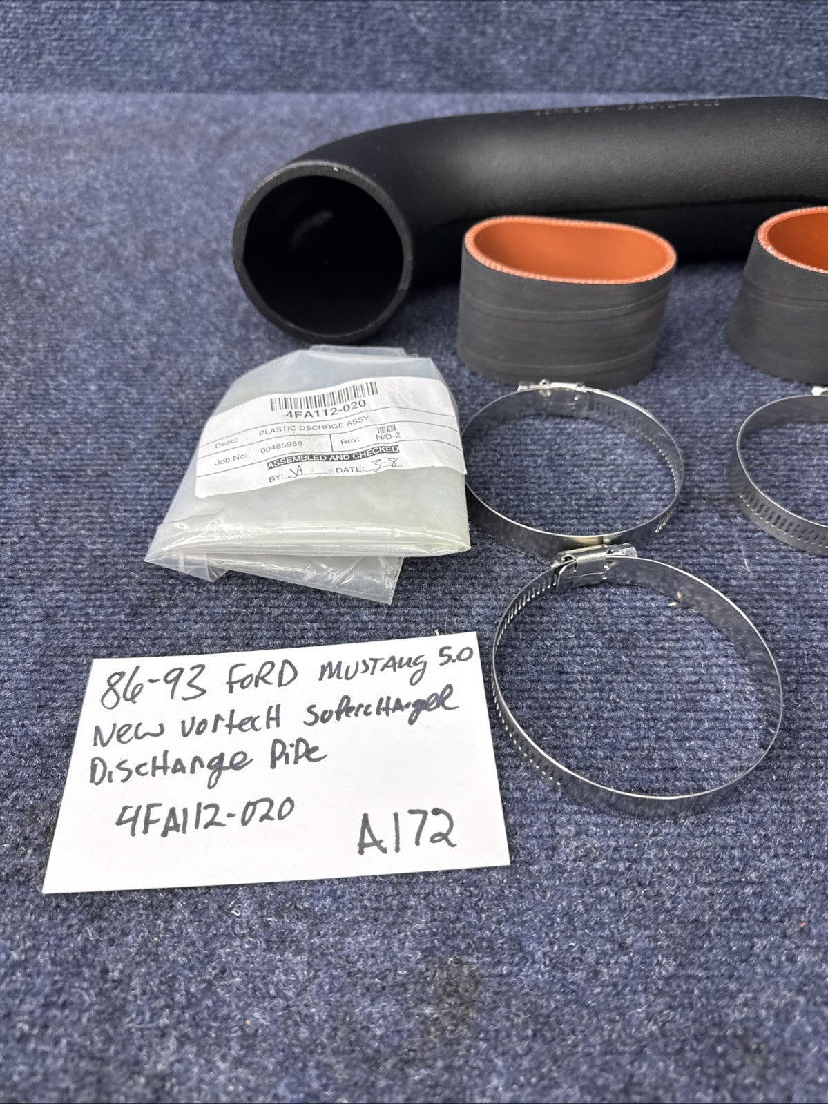 1986-1993 Ford Mustang 5.0L Vortech Supercharger Discharge pipe Cobra GT LX SVT