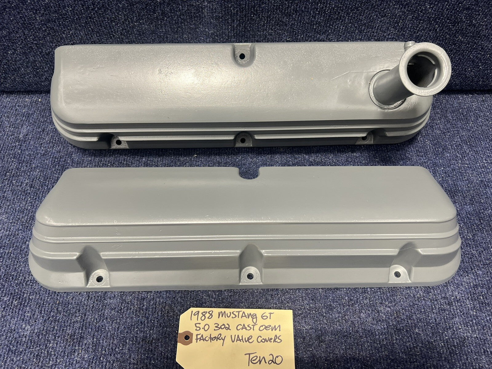 87-93 Ford Mustang Factory Aluminum Valve Covers 5.0L 5.0 302 289 E6ZE-6583-AB