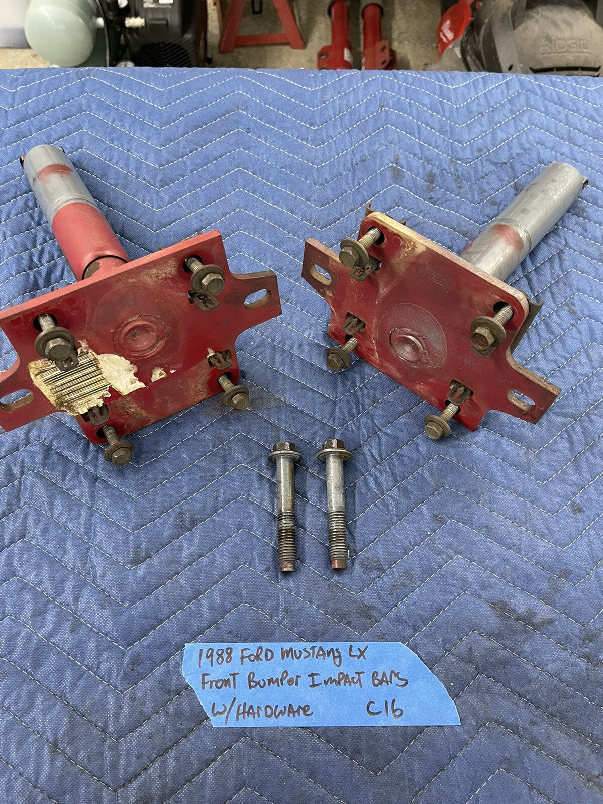 87-89 Ford Mustang Front Bumper Shock Absorbers Impact Crash Core Support  OEM