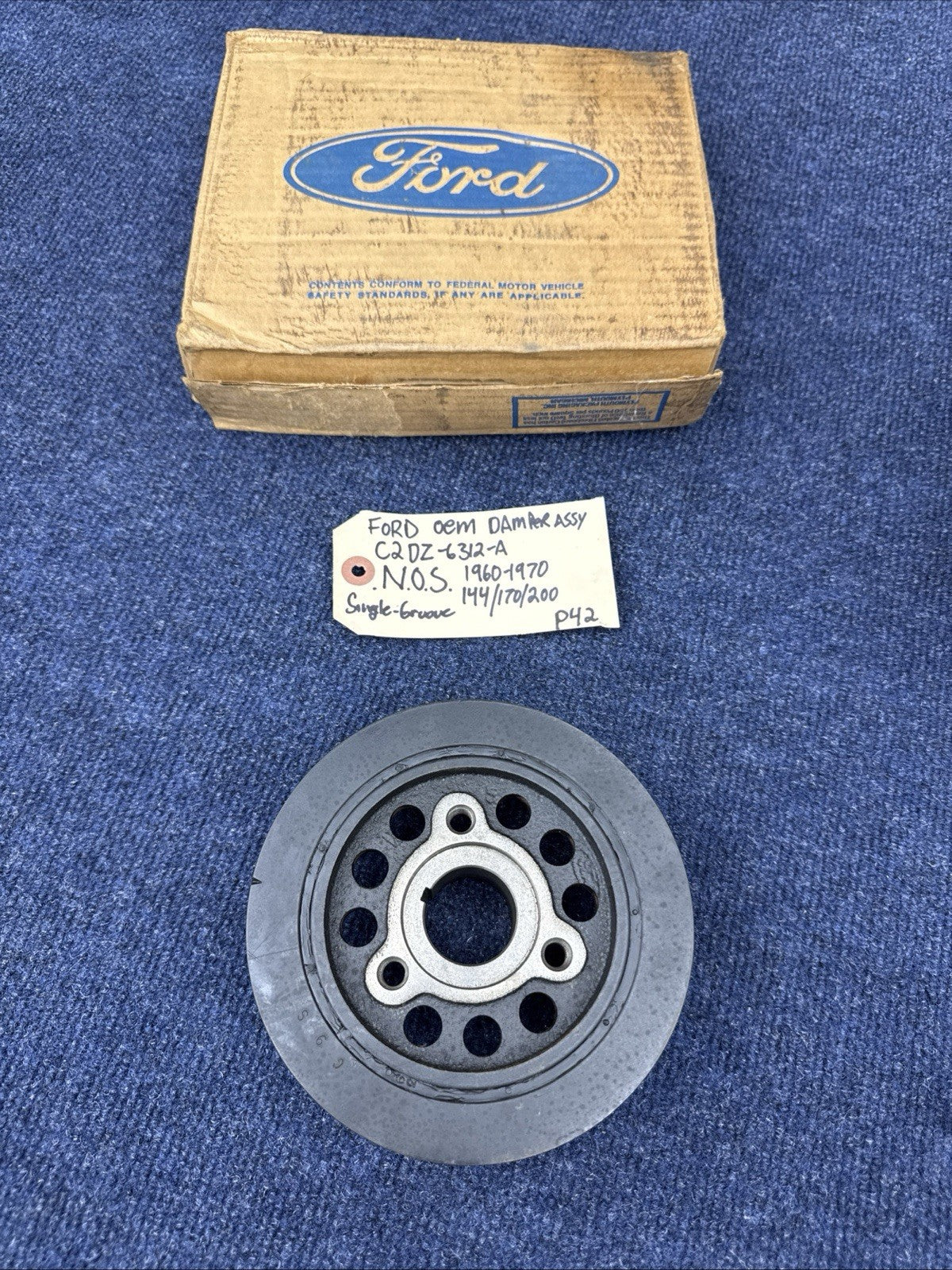 1962-77 Ford Mustang Falcon Bronco Mercury NOS 170 200 CRANKSHAFT PULLEY DAMPER