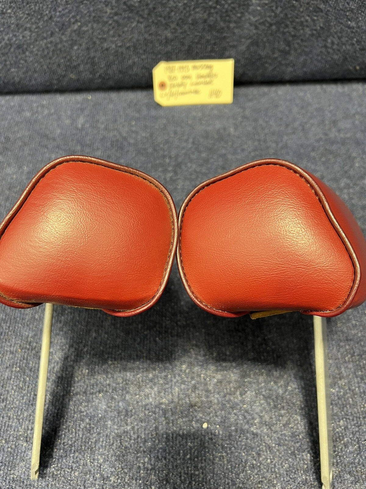 79-93 FORD MUSTANG LEFT FRONT SEAT HEADREST RED LEATHER OEM FACTORY GT LX FOX 🦊