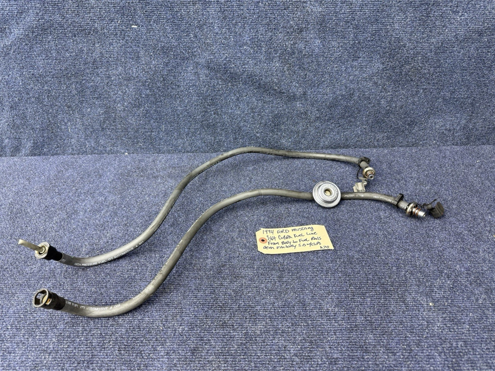 94-95 Mustang 5.0L Motor Engine Fuel Feed Return Lines Hoses Pair 2x Factory OEM