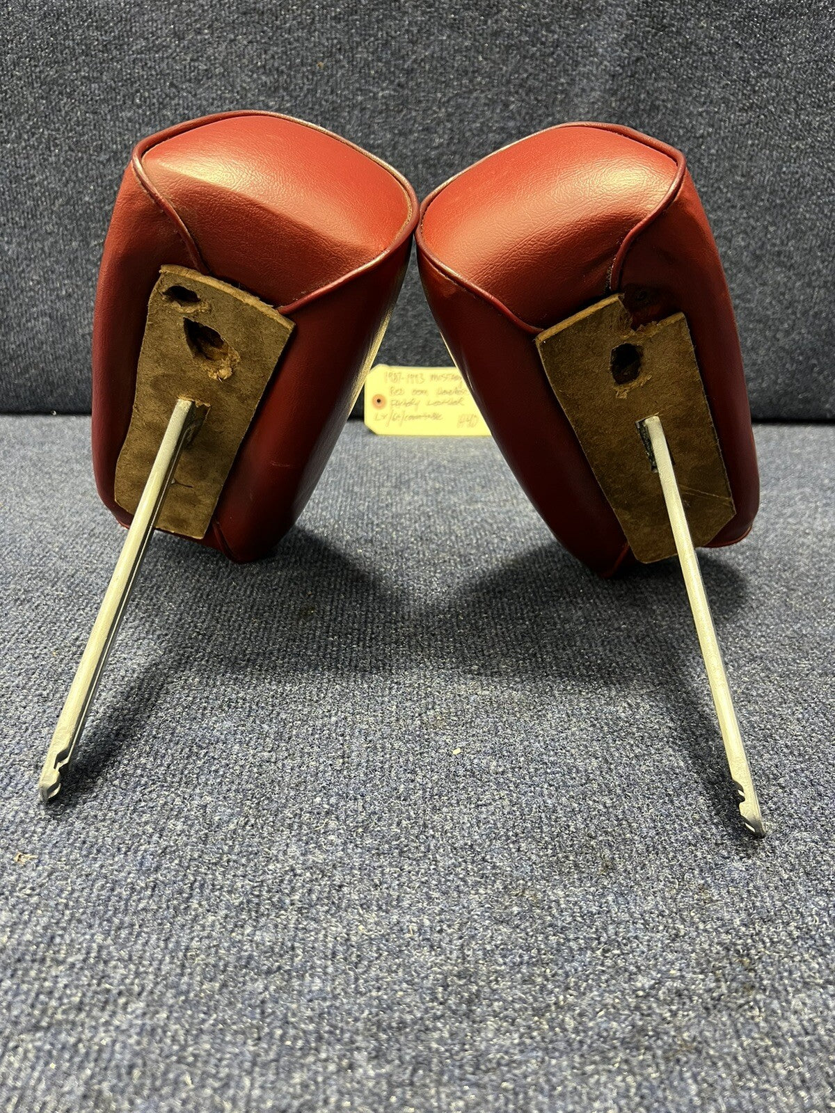 79-93 FORD MUSTANG LEFT FRONT SEAT HEADREST RED LEATHER OEM FACTORY GT LX FOX 🦊