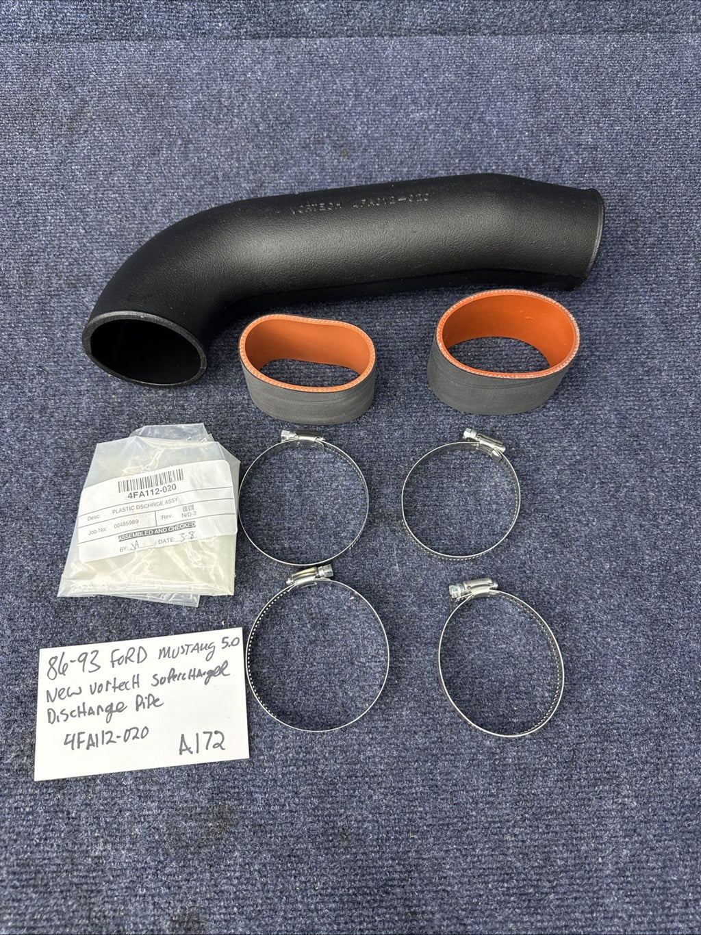 1986-1993 Ford Mustang 5.0L Vortech Supercharger Discharge pipe Cobra GT LX SVT