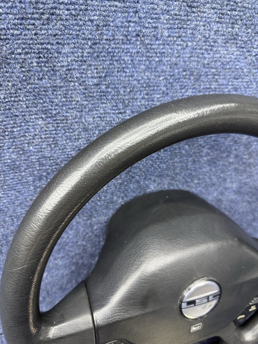 GENUINE Ford 1986 Lincoln Black Leather Steering Wheel w/Controls Mark VII Lsc