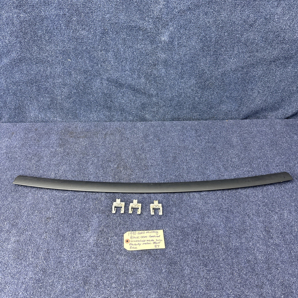 87-93 Ford Mustang Black Headliner Trim Metal Windshield Window NICE! GT Cobra