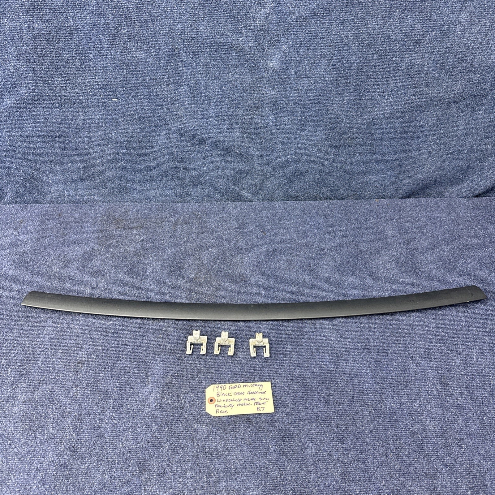 87-93 Ford Mustang Black Headliner Trim Metal Windshield Window NICE! GT Cobra