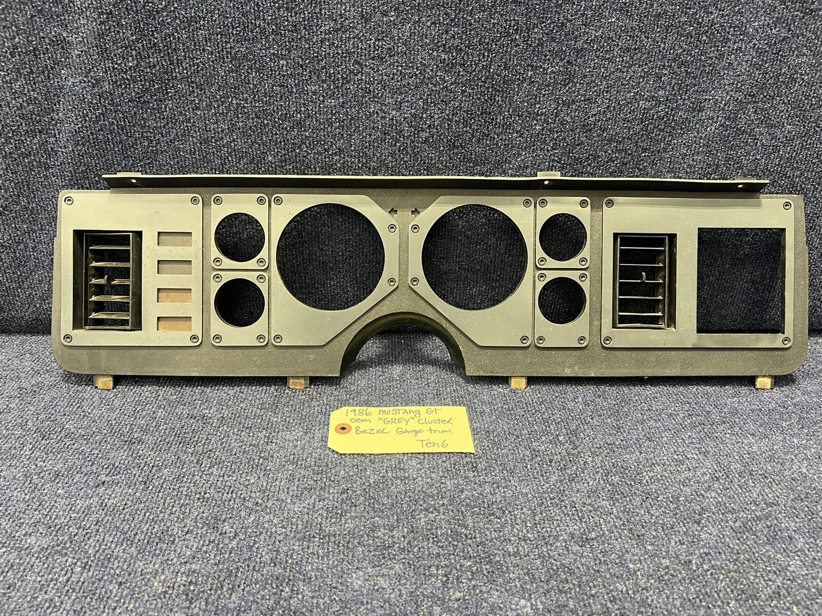 1984 1985 1986 Ford Mustang Grey Black Instrument Gauge Cluster Dash Trim Bezel