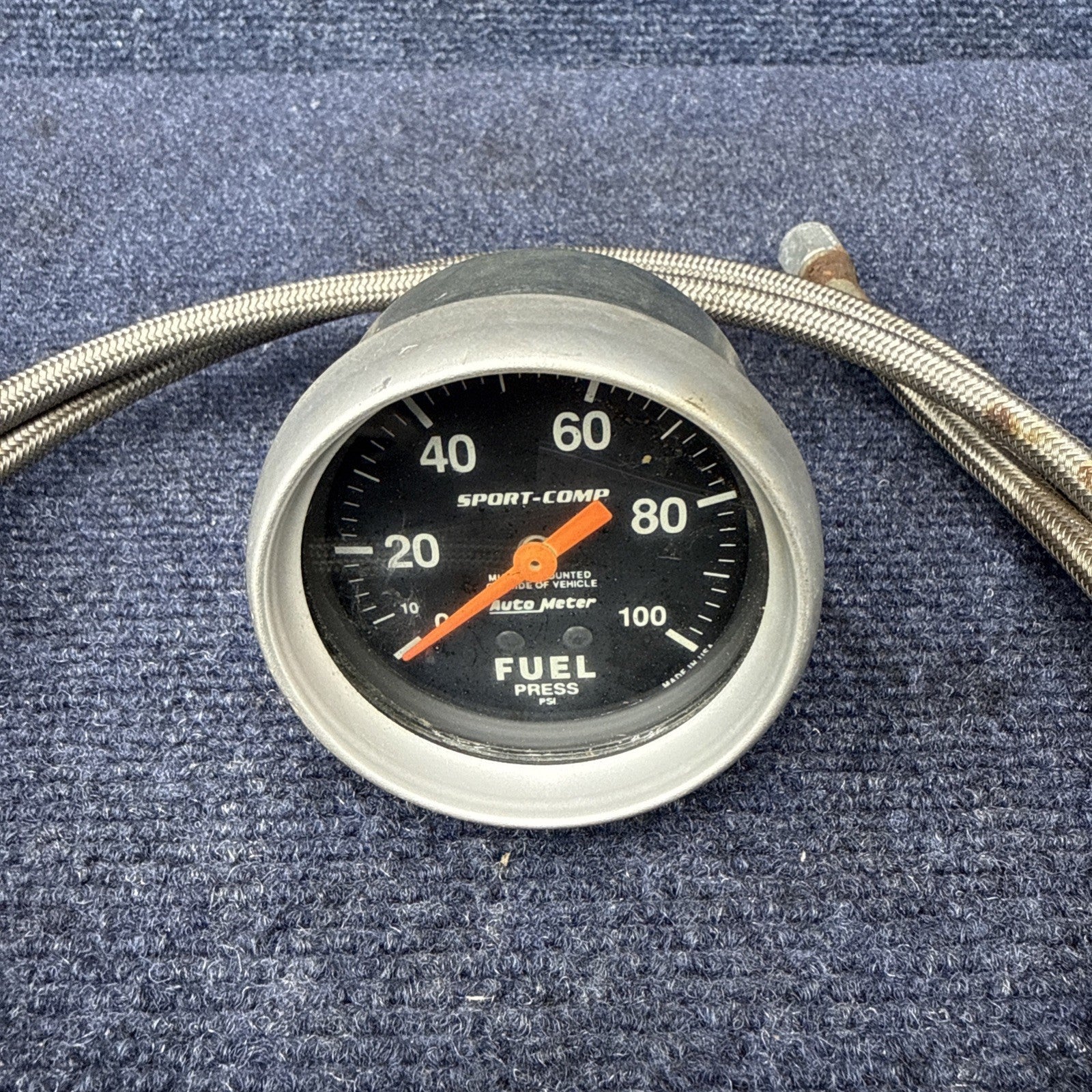 AutoMeter 3412 Sport-Comp Fuel Pressure Gauge, 2-5/8 in., Mechanical With Line