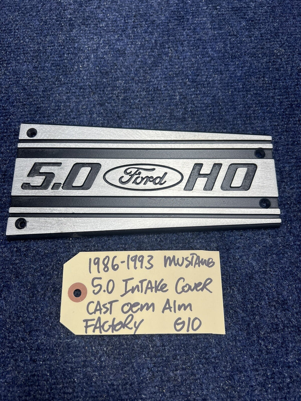 86-87-93 Ford Mustang Factory Upper Intake Manifold Plaque Cover 5.0 V8 OEM GT 