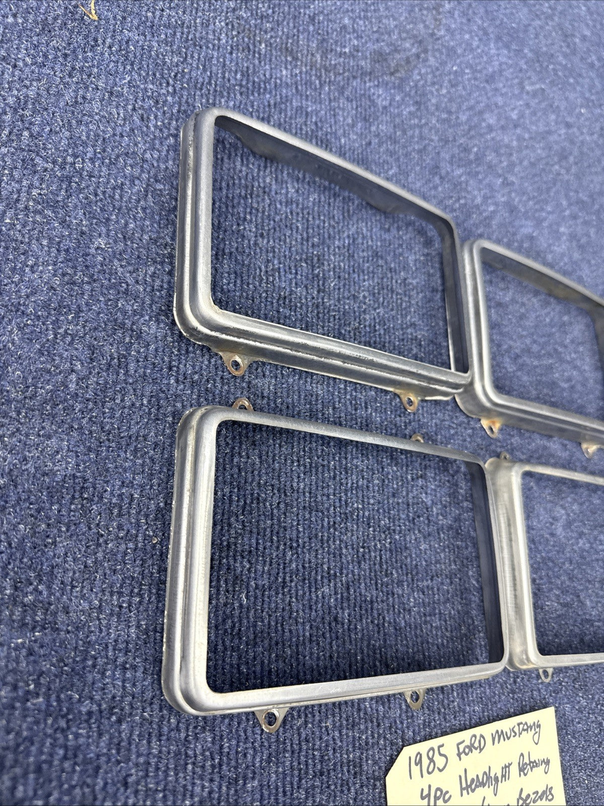 1979-86 Ford Mustang Rectangular Headlight   Retaining Ring Set Of 4