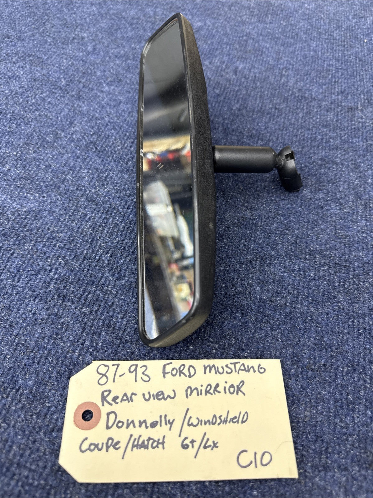 87-93 FORD MUSTANG Coupe Hatch INTERIOR REAR VIEW MIRROR OEM USED LOOK Nice