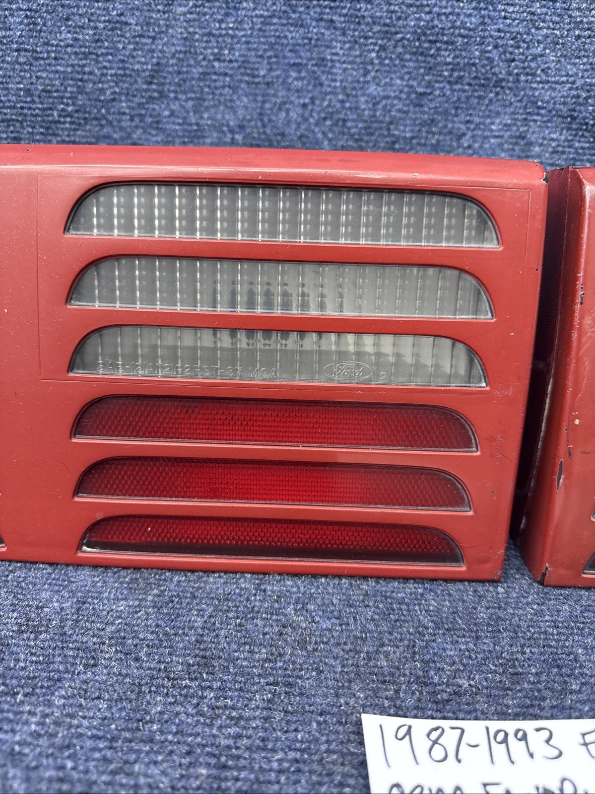 87-93 Ford Mustang GT Tail Light Lens OEM Stock 5.0L LH & Rh Pair Cheese Grader