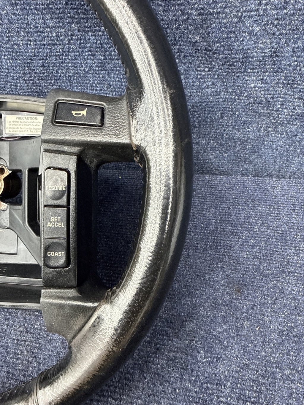 90-93 Ford Mustang Black Steering Wheel Leather  Factory OEM Coupe Hatch Stock