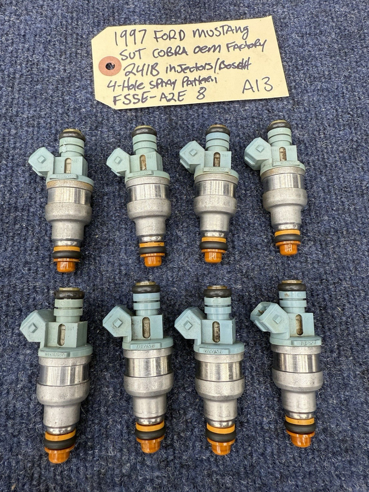 93-98 Mustang Cobra 5.0 24lb Fuel Injectors 4 Hole Spray Pattern Ford 302 V8 4.6