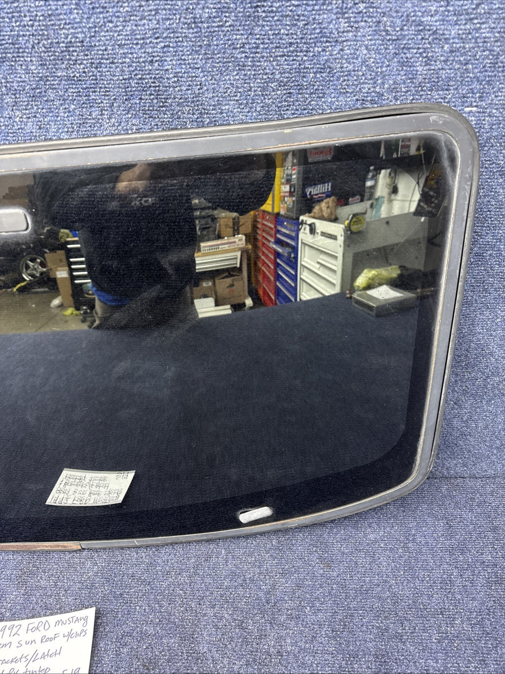 1979-1993 FORD MUSTANG SUNROOF GLASS CARLITE ORIGINAL Factory OEM With Latch