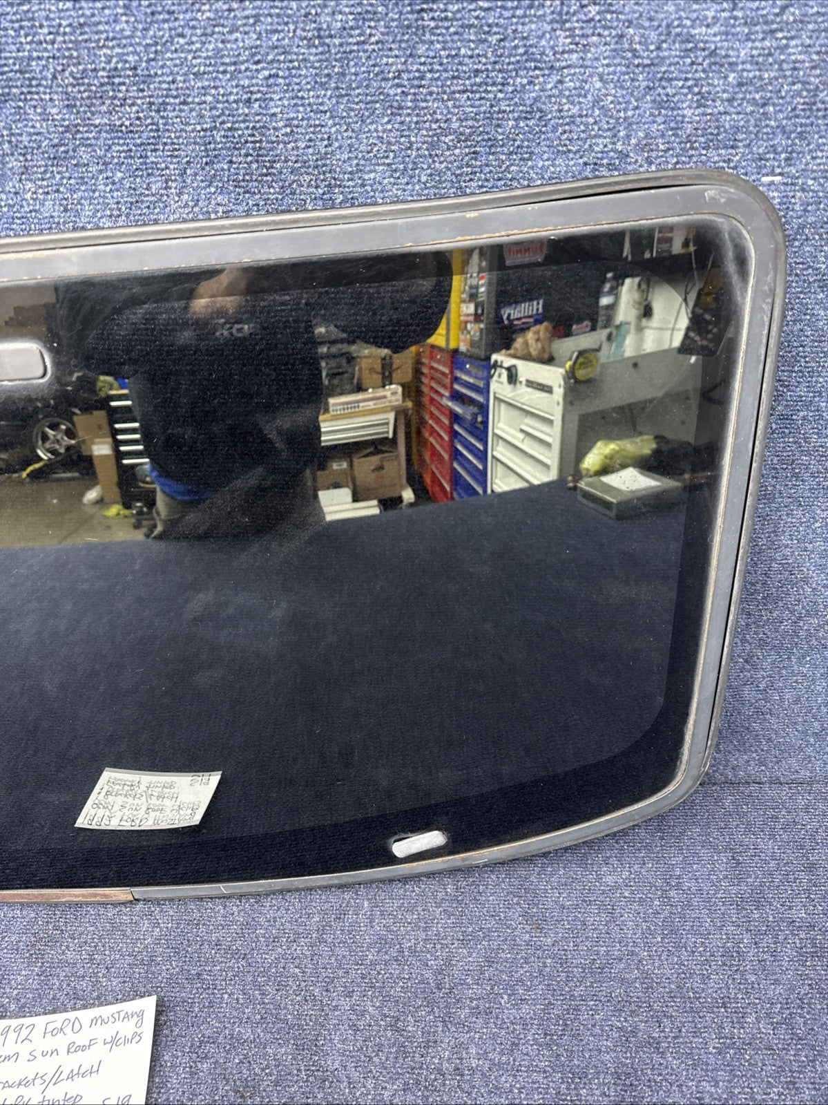 1979-1993 FORD MUSTANG SUNROOF GLASS CARLITE ORIGINAL Factory OEM With Latch