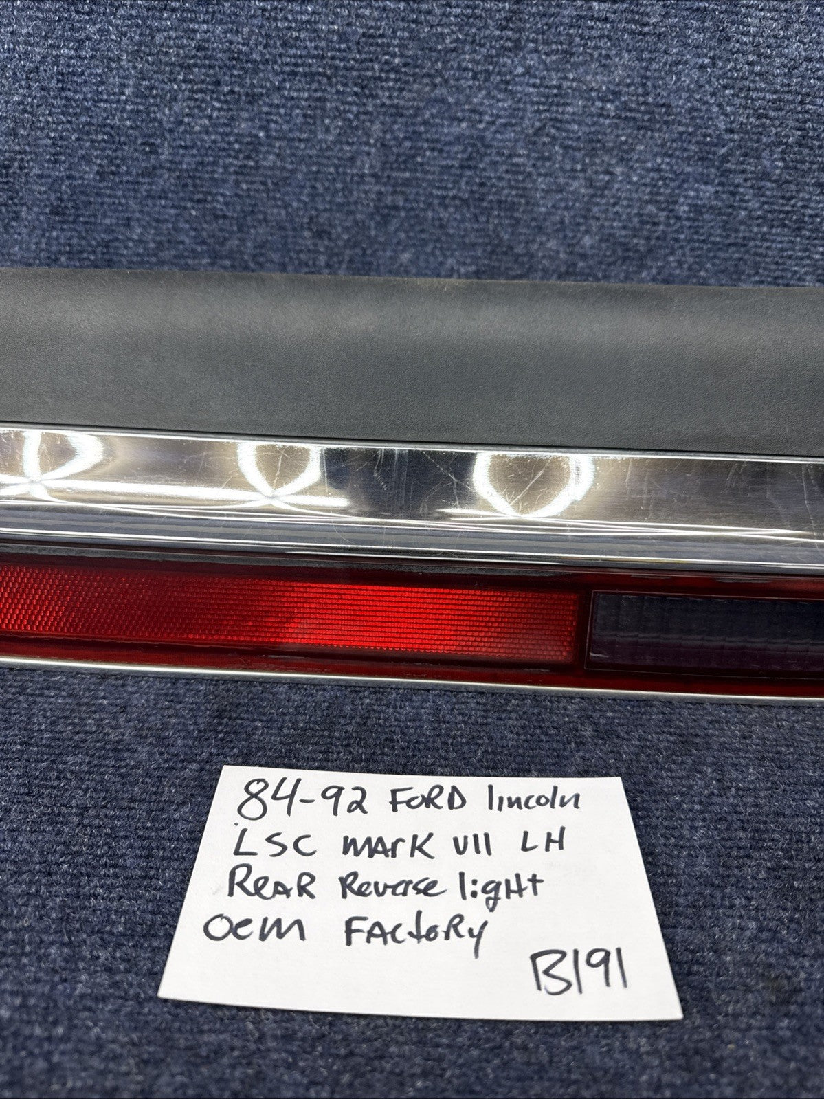 1984-1992 Lincoln Mark VII Used Left Rear Reverse Lamp Light E4LB15515A OEM Sae