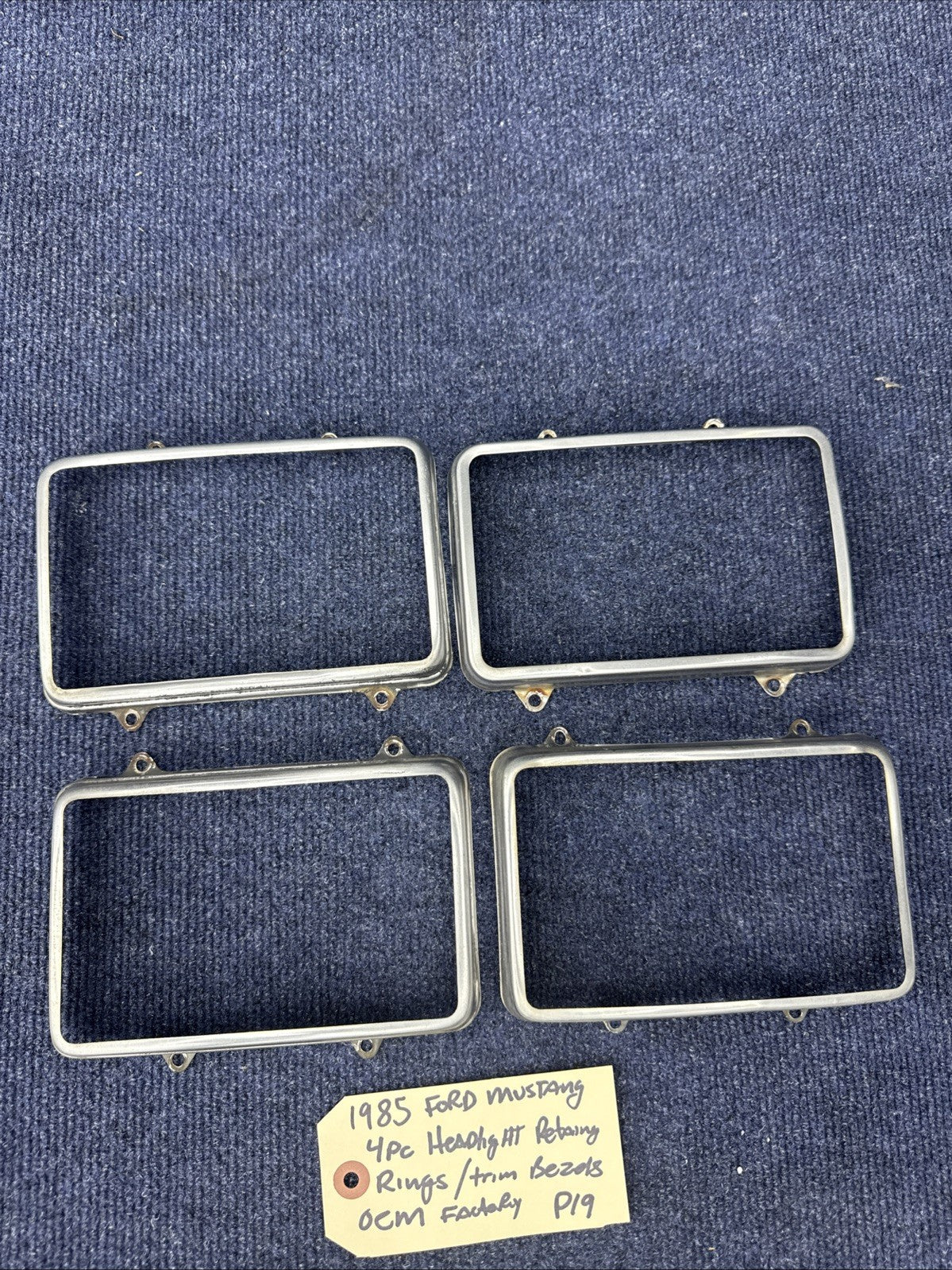 1979-86 Ford Mustang Rectangular Headlight   Retaining Ring Set Of 4