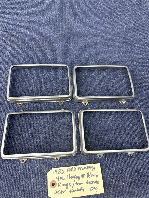 1979-86 Ford Mustang Rectangular Headlight   Retaining Ring Set Of 4