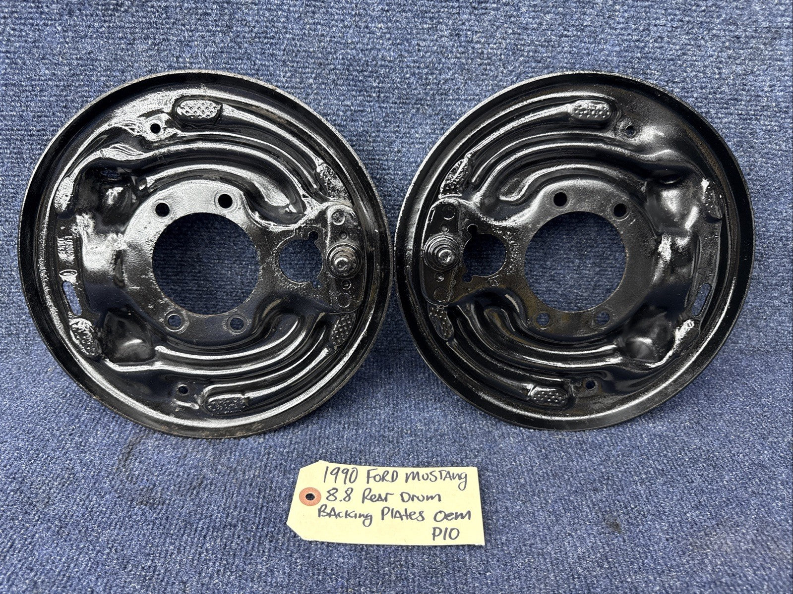 87-93 Ford Mustang 8.8 Rear Axle Drum Brake Backing Plates Mounting Bracket OEM