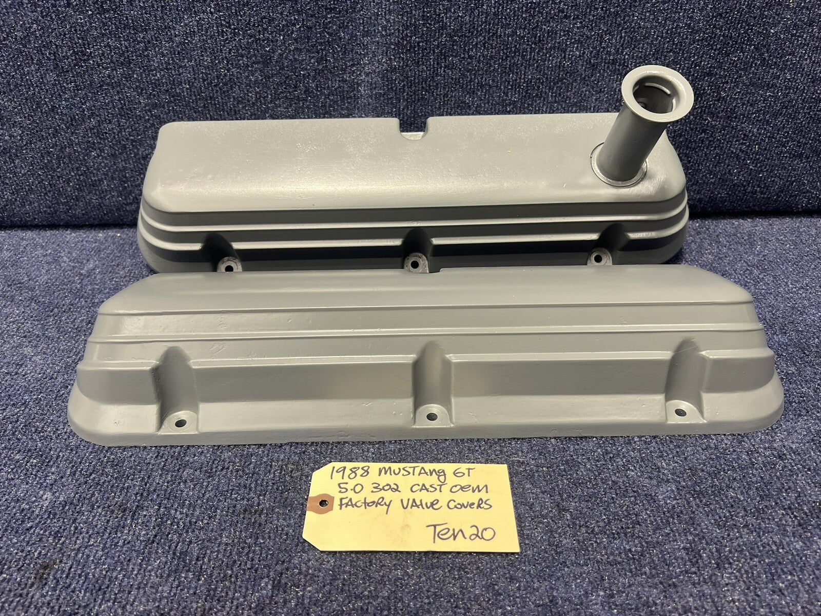 87-93 Ford Mustang Factory Aluminum Valve Covers 5.0L 5.0 302 289 E6ZE-6583-AB