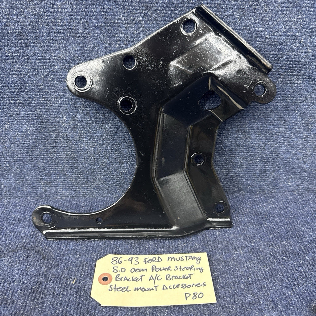 86-93 FORD MUSTANG 5.0 LX GT POWER STEERING AC A/C PUMP STEEL BRACKET MOUNT OEM