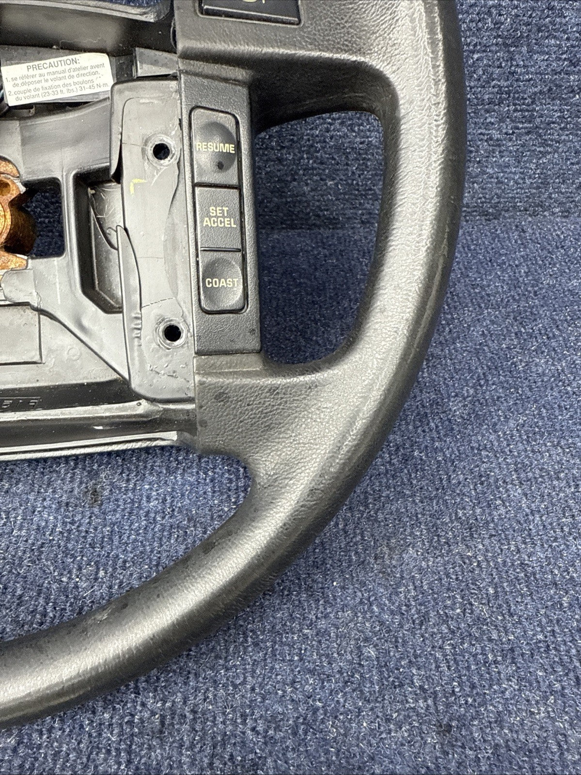 90-93 Ford Mustang Black Steering Wheel w/ Buttons Factory OEM Coupe Hatch Stock