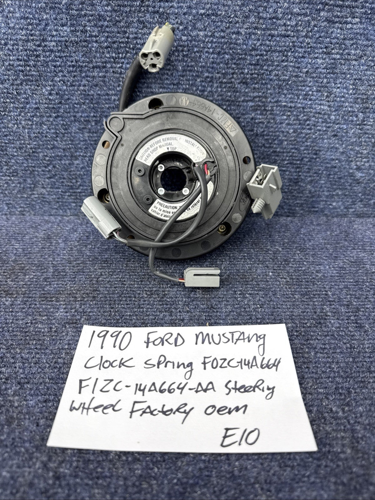90-91 Ford Mustang Clock Spring F0ZC-14A664 Steering Wheel Bag Factory OEM