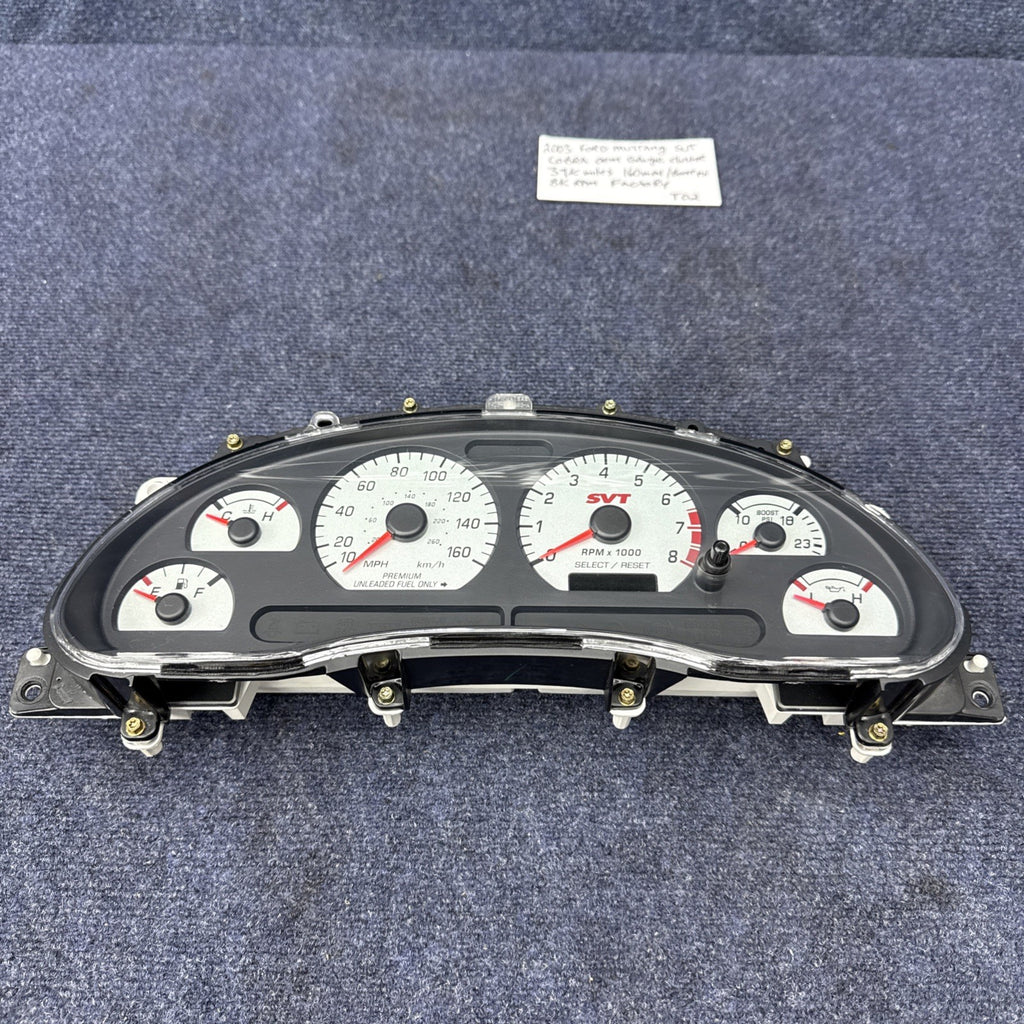 03-04 Mustang Cobra Instrument Cluster 160 Mph Speedometer Gauges 39k Miles Nice