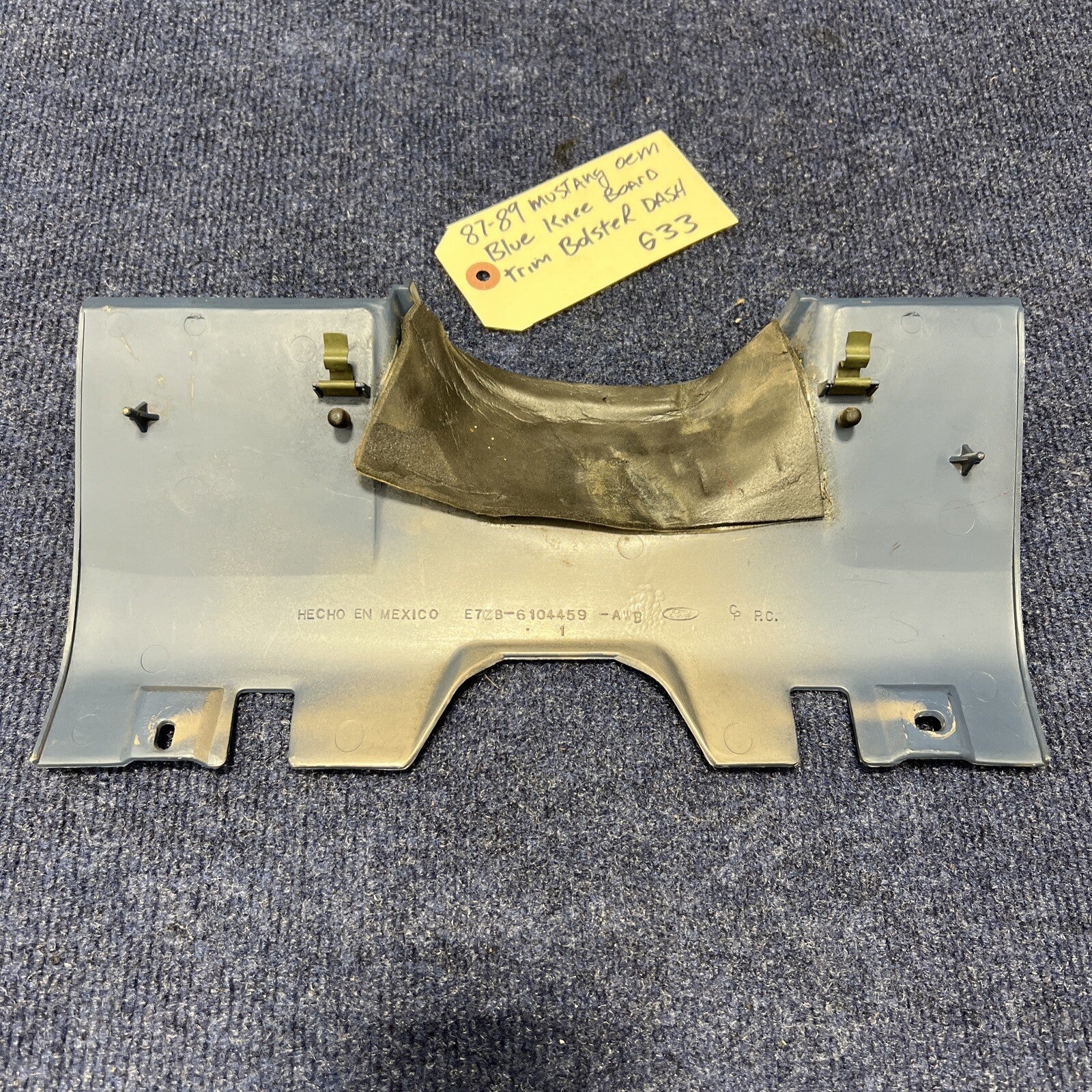 87-89 Ford Fox Body Mustang Dash Trim Knee Panel Steering Column Cover blue OEM