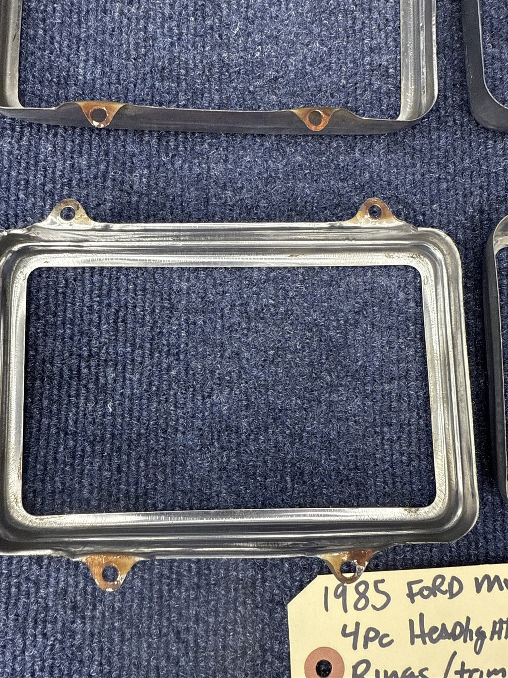 1979-86 Ford Mustang Rectangular Headlight   Retaining Ring Set Of 4