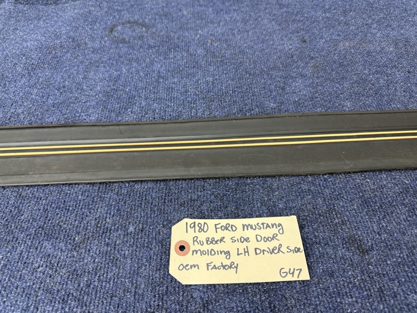 1979-1984 Ford Mustang Side Door Body Trim Moulding Molding Black LH Drivers