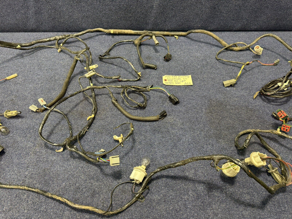 1987-1993 MUSTANG CONVERTIBLE LX WIRING HARNESS TAIL LIGHTS Power Top Fuel Pump