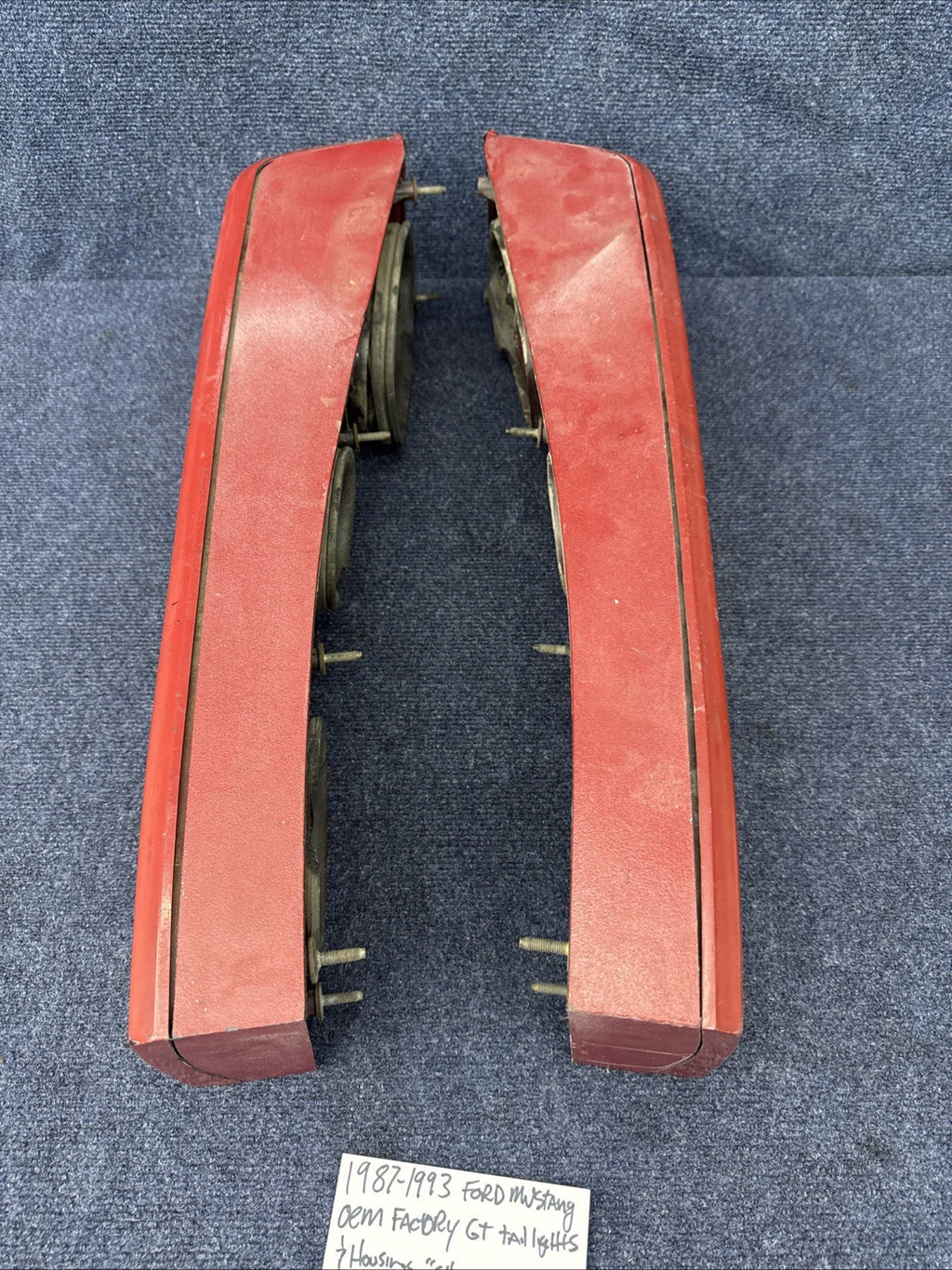 87-93 Ford Mustang GT Tail Light Lens OEM Stock 5.0L LH & Rh Pair Cheese Grader