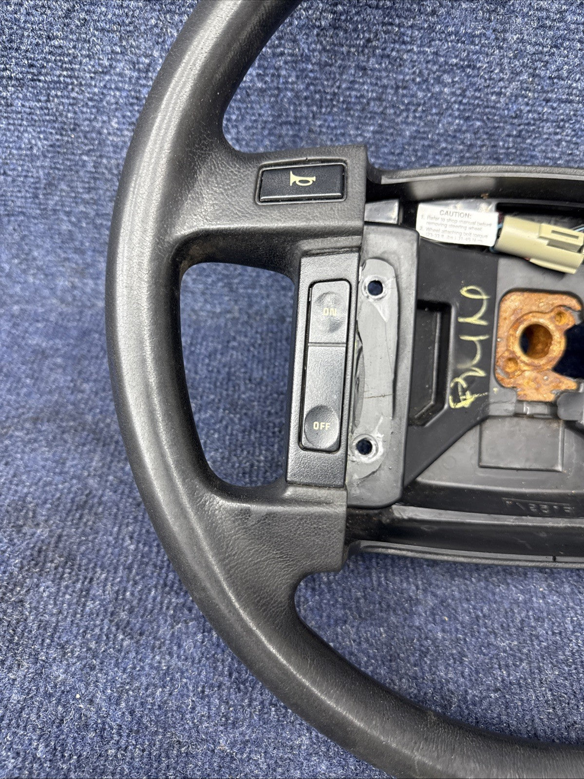 90-93 Ford Mustang Black Steering Wheel w/ Buttons Factory OEM Coupe Hatch Stock